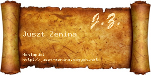 Juszt Zenina névjegykártya